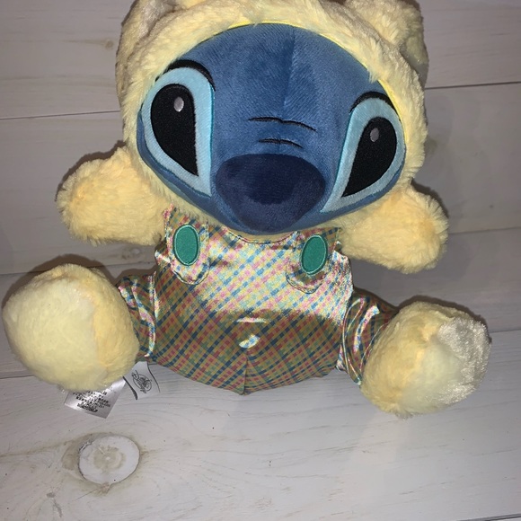 RARE NWOT Disney Lilo and Stitch 10” Plush Easter Bunny Rabbit Costume Yellow - Picture 13 of 14